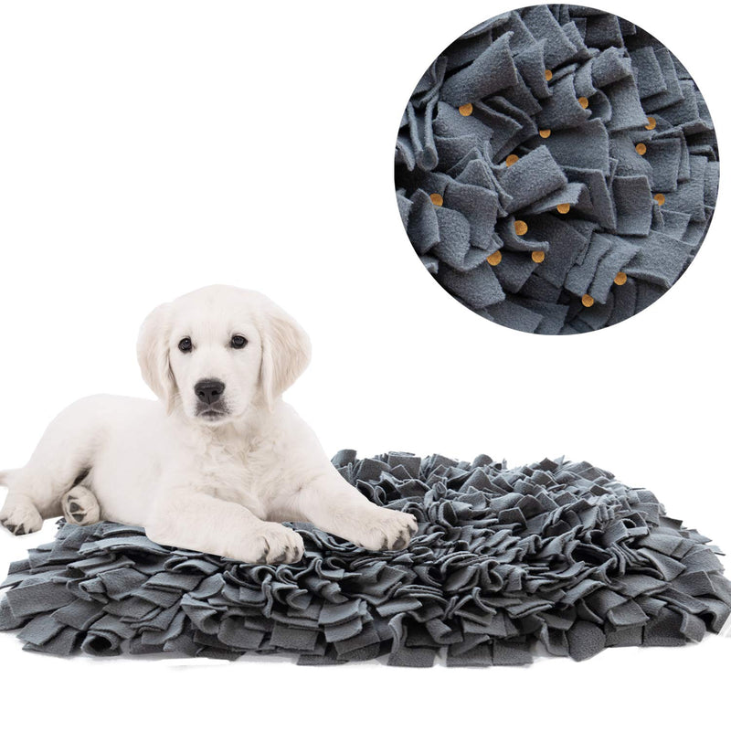 [Australia] - YINXUE Pet Snuffle Mat Durable Washable Dog Cat Slow Feeding Mat (22" x 16") Anti Slip Puzzle Blanket for Distracting Smell Training Foraging Grey 