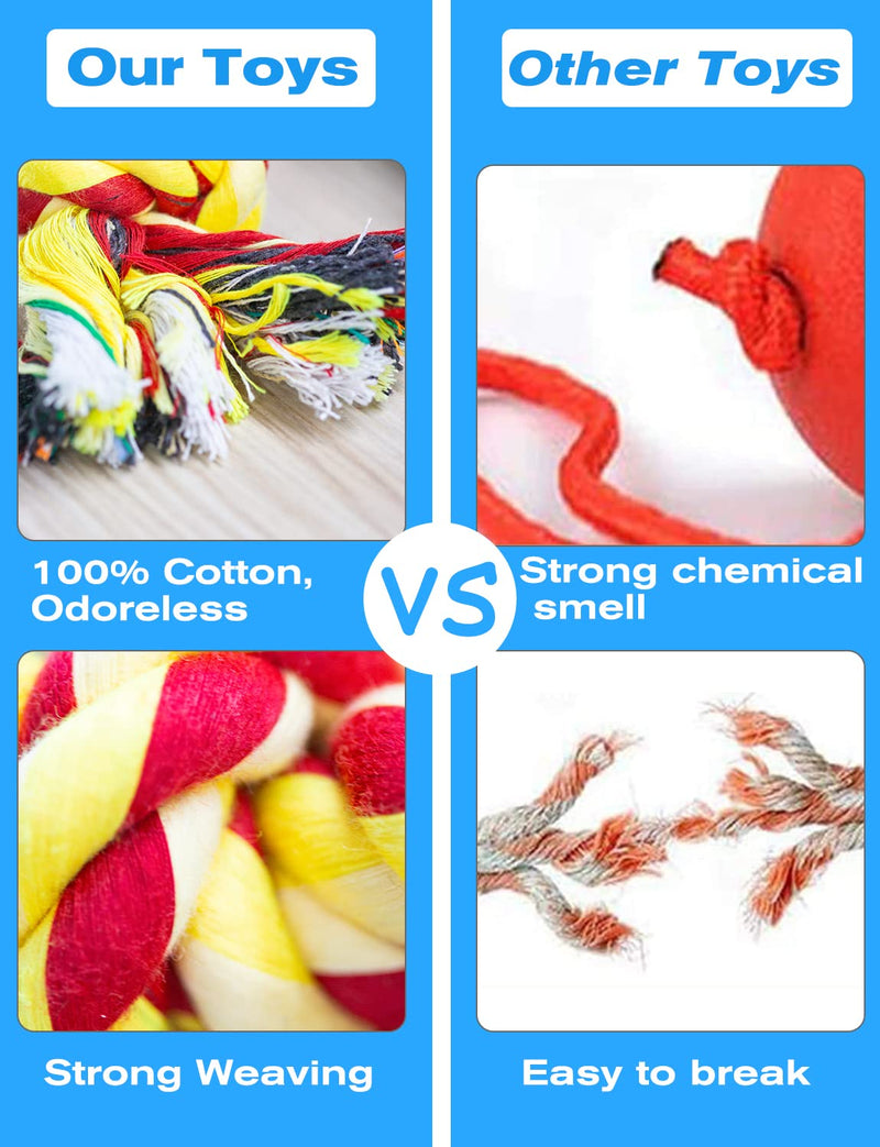 Decyam Dog Toy Dog Chew Toy Ropes, Puppy Cotton Rope Toy for Small Dogs, Interactive Dog Toy for Boredom (4 Pack) 4 Pack - PawsPlanet Australia