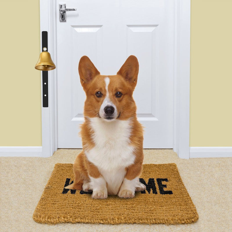 [Australia] - Comsmart Tinkle Dog Bell Pet Door Bell Hanging Brass Doorbell for Potty Training Housetraining Houserbreaking White 