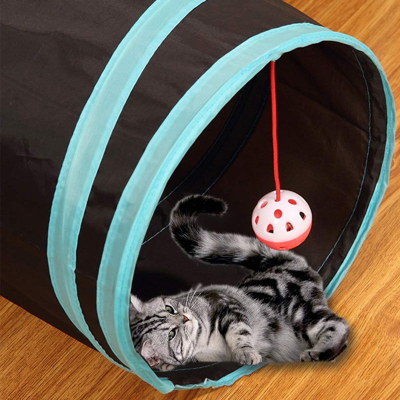 [Australia] - GUSTYLE Cat Tunnel Toy 5 Way, Collapsible Pet Play Tunnel Tube with Storage Bag for Cats, Puppy, Rabbits, Guinea Pig, Indoor and Outdoor Use 