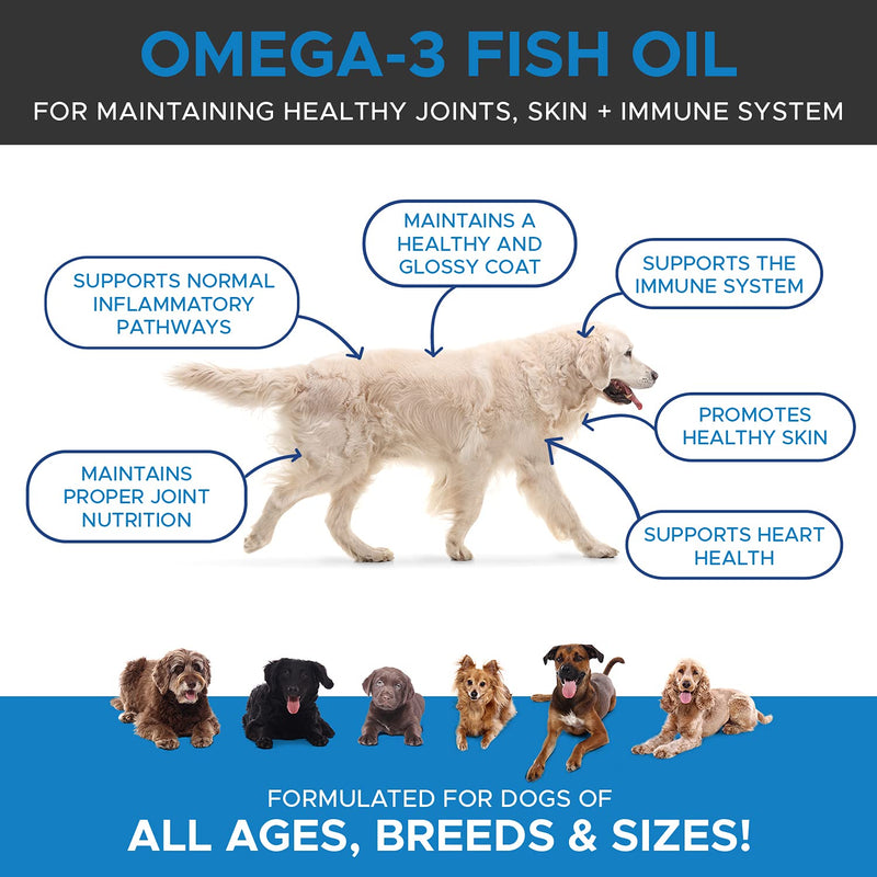 PetHonesty 100% Natural Omega-3 Fish Oil for Dogs from Iceland - Pet Liquid Food Supplement - EPA+DHA Fatty Acids, May Reduce Shedding & Itching- Supports Joints, Brain & Heart Health Seafood 16oz - PawsPlanet Australia