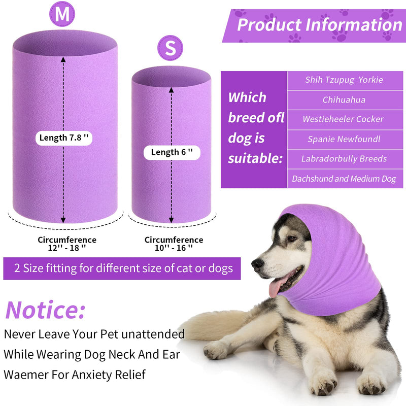 4 Pieces Dog Ear Wraps Pet Hoodie No Flap Dog Earmuffs Ear Covers Snoods for Dogs Noise Protection Quiet Ears Calming Dog Neck Ears Warmer Anxiety Relief Dog Headwear Warmer Protection - PawsPlanet Australia