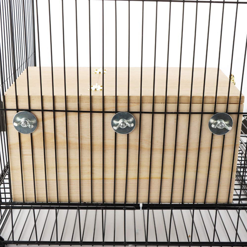 DQITJ Super Large Bird Breeding Box Wooden Hatching House Mating Cage Nest for Bird Parrot Conure Lovebird Finch Canary Parakeet Cockatiel Budgie African Grey Amazon Cockatoo (13.3" x 7.6" x 6.9") - PawsPlanet Australia