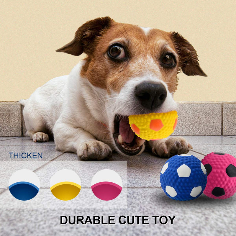 [Australia] - Wieppo Soft Squeaky Dog Ball 2.56”, Latex Squeaky Dog Toys for Medium Dogs and Small Dogs 3pcs 2.56'' squeaky football 
