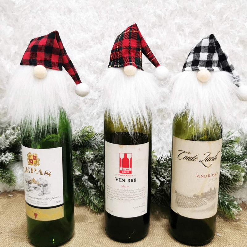 Vanteriam 12PC Mini Christmas Gnomes Wine Bottle Cover, Mini Gnomes Wine Bottle Toppers Dress Christmas Decorations 12 Pack Mini Gnomes Wine Bottle Toppers - PawsPlanet Australia