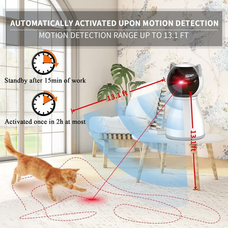 Petiepaw Cat Toy, with Real Random Trajectory, Motion Activated Rechargeable Automatic Cat Laser Toy, Interactive Cat Toy for Cats/Kittens/Dogs - PawsPlanet Australia