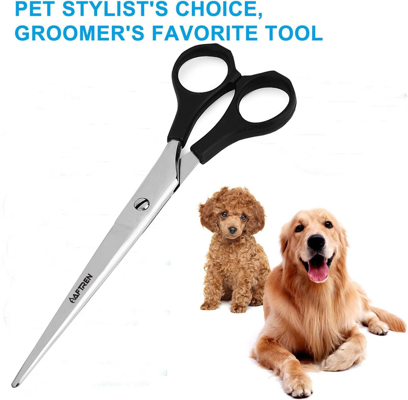 Pet Dog Grooming Trimmer Scissors Curved Hair Paw Scissors Round Tip Safety Scissors Stainless Steel for Dogs Cats (6.5 Inch) - PawsPlanet Australia