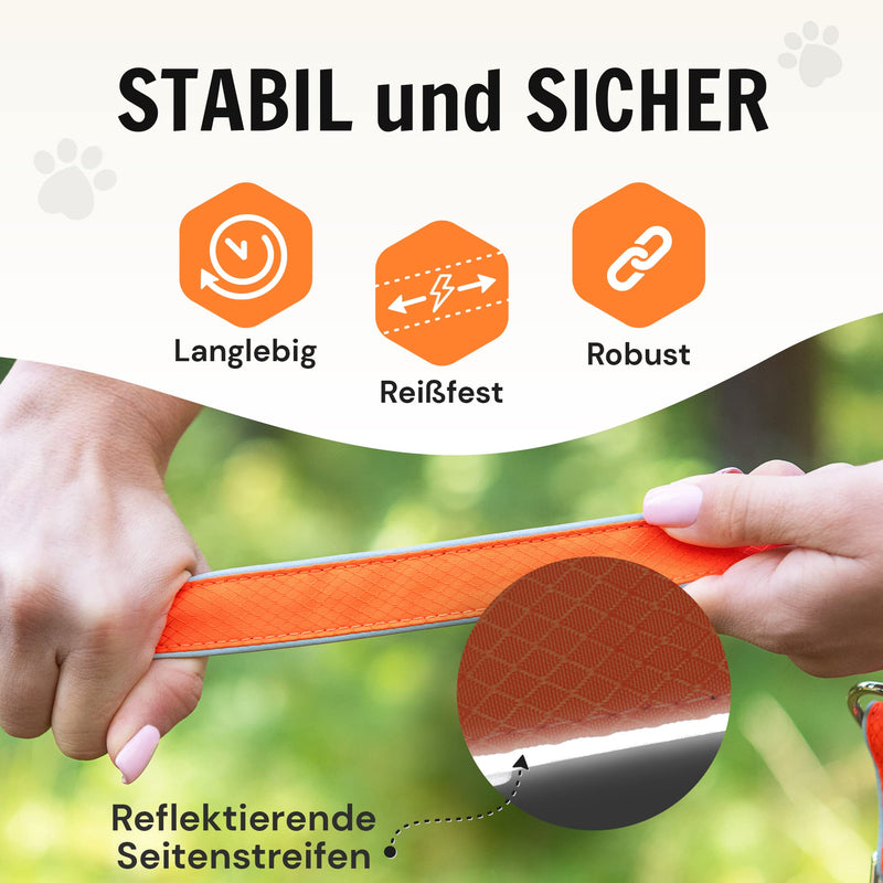Dog friend multifunctional leash (6 in 1) adjustable dog leash 3 m for hanging around the neck, reflective with 3 rings for medium and large dogs - double leash, shoulder leash and sports leash in one - PawsPlanet Australia