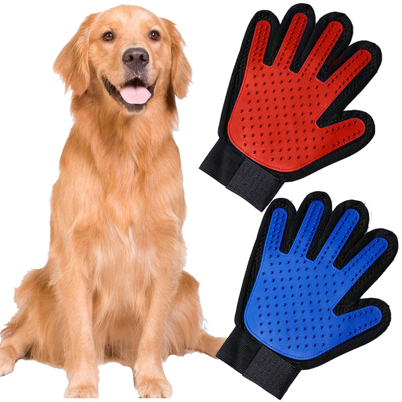 M&S Pet Hair Remover Glove - Gentle Deshedding Brush Glove Hair Remover Brush for Dogs,Cats with Long & Short Fur- Perfect for Dogs & Cats with Long & Short Fur - 1 Pair (Right-Hand), PGCG-2 - PawsPlanet Australia