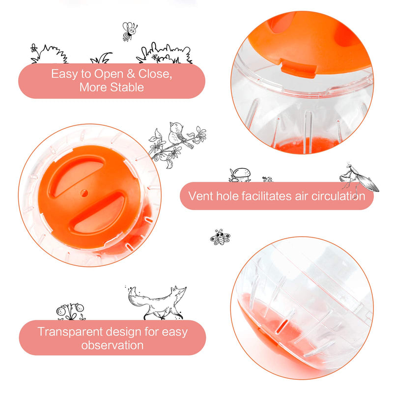 Dwarf Hamster Ball 2 PCS Small Hamster Exercise Balls Running Wheel Cute Jogging Balls Toys Relieve Boredom Interactive Toys For Dwarf Hamster Small Pet(Blue and Orange) - PawsPlanet Australia