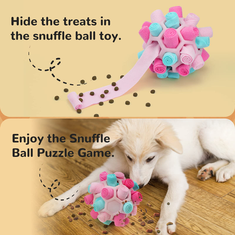 Larimuer Snuffle Ball for Dogs, Sniffing Carpet Snuffle Toy Interactive Dog Toy Portable Pet Snuffle Ball Toy for Small Medium Dogs Pet (Summer Pink) Summer Pink - PawsPlanet Australia