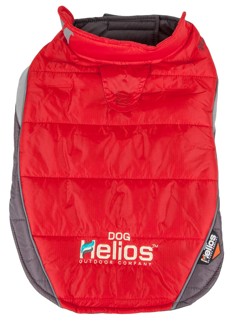 [Australia] - DOGHELIOS 'Hurricane-Waded' Plush Adjustable 3M Reflective Insulated Winter Pet Dog Coat Jacket w/ Blackshark technology, Small, Molten Lava Red 