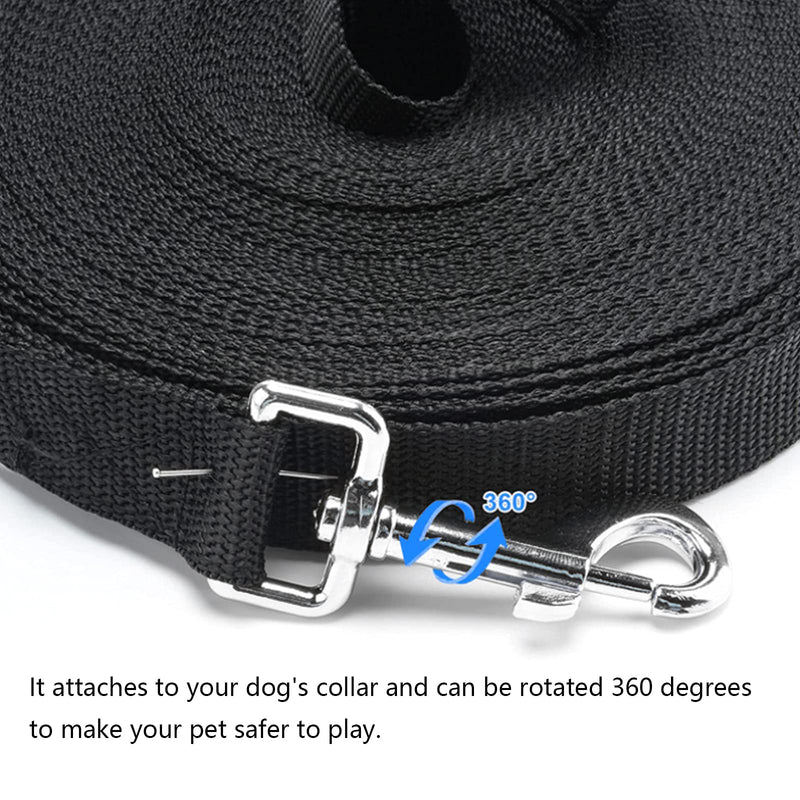 Training Lead for Dogs 5m, Long Nylon Training Recall Dog Leash with Soft Padded Handle for Large, Medium and Small Dogs,Pet Tracking Training Obedience Black (5M/16FT) 5M/16FT - PawsPlanet Australia