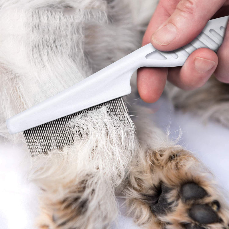 CathEU Remove pets, salon grooming flea comb, flea beauty comb. Effective against fleas, milky smell, bite pests, ticks, fleas dirt, parasites (white) white - PawsPlanet Australia