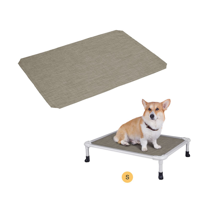 Veehoo Pet Bed Replacement Cover for Aluminum Chew Proof Dog Bed, Durable & Washable Textilene Mesh Fabric, Comfortable and Breathable Sleeping Mesh Replacement for All Dogs Cats, Dog Bed Not Included Small Beige Coffee - PawsPlanet Australia