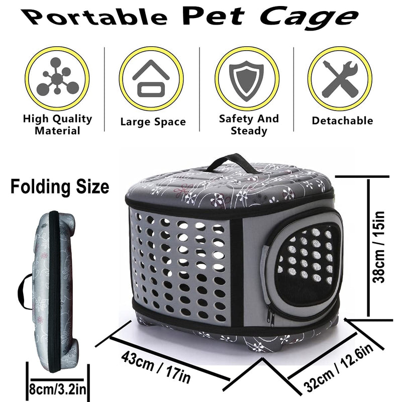 ALINMEI 17-Inch Cat Carriers Dog Carrier Pet Carrier for Small Medium Cats Dogs Puppies of 16 Lbs, Zippered Carrying Case Accessory,Portable Dog Crate/Cat Crate Black - PawsPlanet Australia