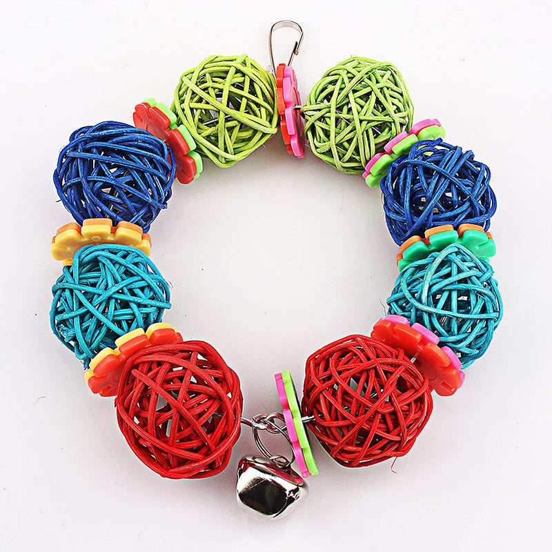 YouMen 40 Pcs Colourful Bird Toy Sepak Takraw 3cm Parrot Chewing Bite Gift Rattan Ball DIY Accessory Balls Bird Chew Toy for Parrots Budgies Parakeet Cockatiel African Grey Macaw - PawsPlanet Australia