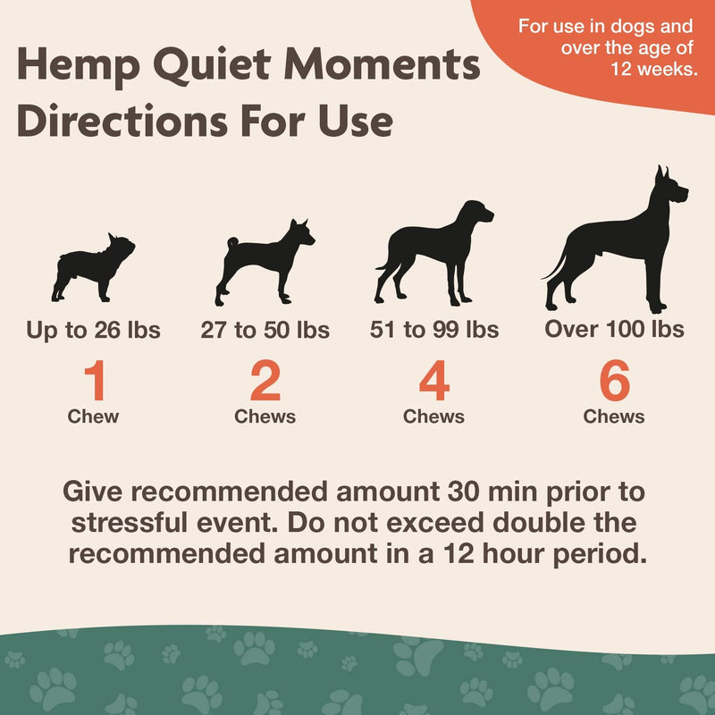 NaturVet, Hemp Quiet Moments, Plus Hemp Seed, 60 Soft Chews, 180g - PawsPlanet Australia