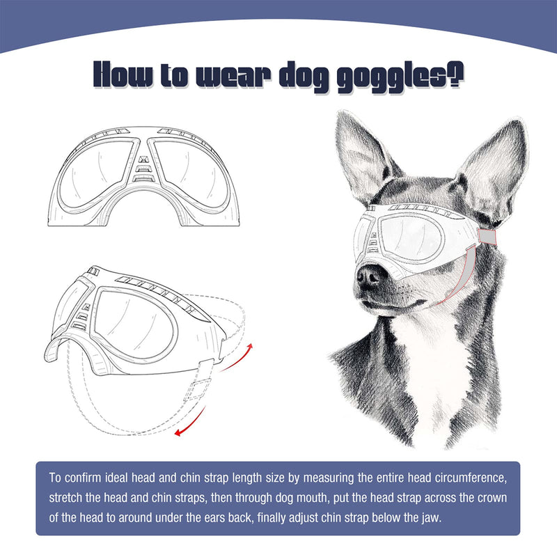 NAMSAN Dog Goggles Small Breed UV Dog Glasses Windproof Doggy Sunglasses Puppy Eyewear for Long Snout Tiny Dogs, Soft Frame Blue - PawsPlanet Australia