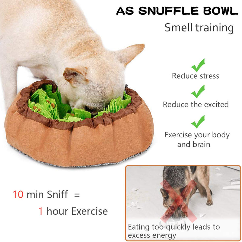 [Australia] - Dog Feeding Mat Large, Dog Snuffle Mat Pet Snuffle Bowl Pet Cat Snuffle Mat Cat Snuffling Nose Work Mat IQ Training Slow Eat Bowl Green 2 in 1 Mats 
