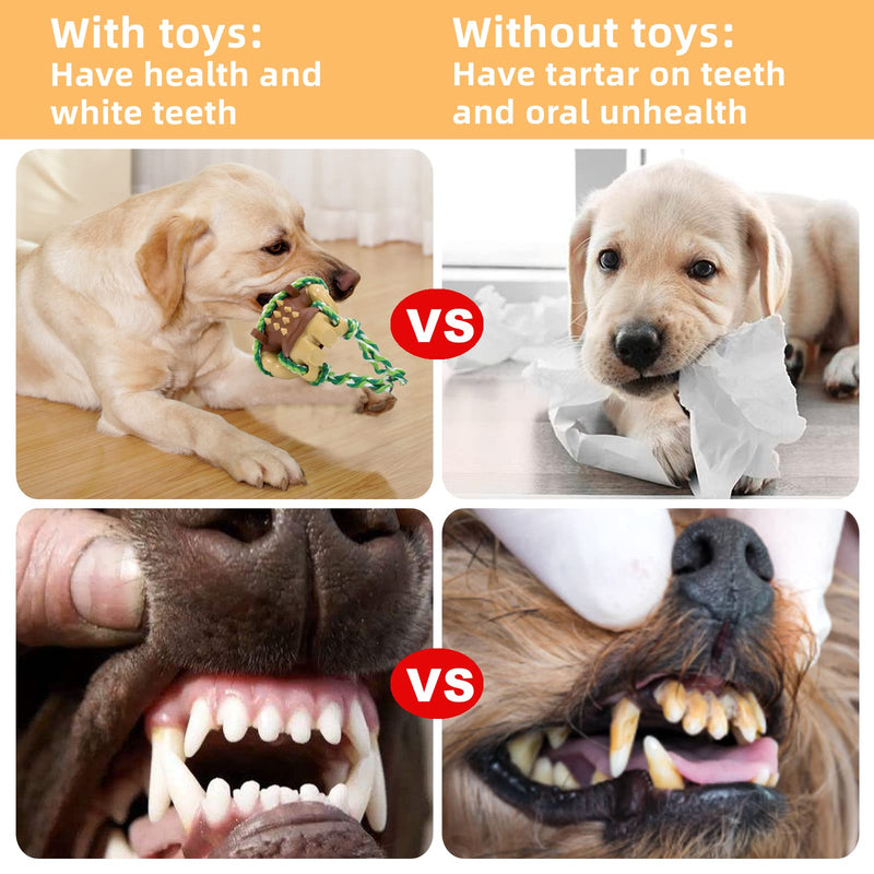 AREZO Dog Toys for Aggressive Chewers Large Breed, Indestructible Food Grade TPR and Nylon Durable Dog Toy Rope Training Dog Chew Toys for Medium Large Dogs Teeth Cleaning, Rope Training Dog Caesar Gorilla King Dog Chew Toy Beige - PawsPlanet Australia
