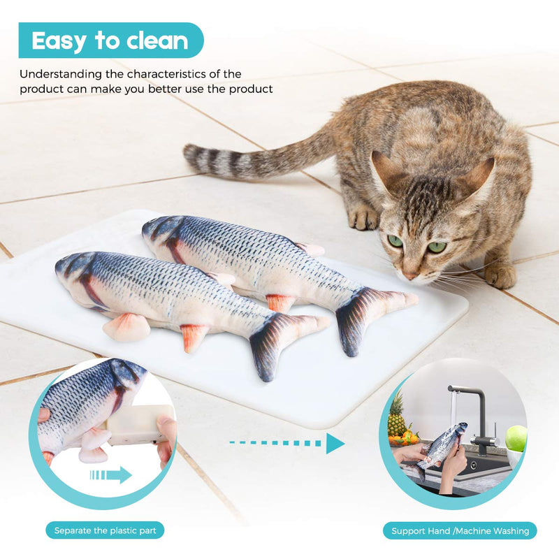 [Australia] - Growom Electric Fish Cat Toy, Funny Interactive Pets Pillow Chew Bite Kick Supplies Catnip Toys Perfect for Cat/Kitty/Kitten Fish Flop Carassius auratus 