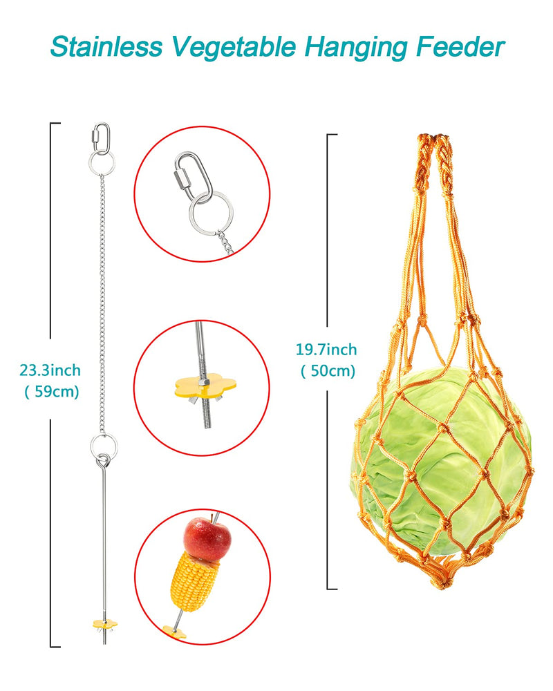 Woiworco 5 Packs Chicken Toys, Chicken Xylophone Toys, Chicken Mirror Toys for Hens, Chicken Ladders Swing Toys and Vegetable Hanging Feeder Chicken Coop Accessories - PawsPlanet Australia