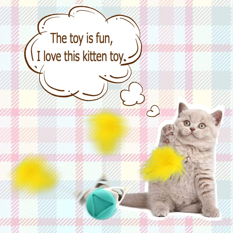 [Australia] - Cat Toy Chaser,Interactive Cat Toy Ball, Balanced Cat Chaser Catnip Toy for Indoor Cats,Exercise Kitten Toys 1 Balls and 1 Feather - Funny Interactive Pets Supplies for Cat Kitten Kitty 