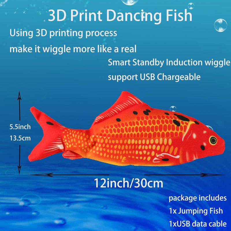 Flopping Fish Electric Moving Dog Fish Toy，Realistic Flopping Fish Rocking Dog Toy，Interactive Pet Toys for Dog Exercise，Small and Medium Dog Floppy Fish Animal Toy red carp - PawsPlanet Australia