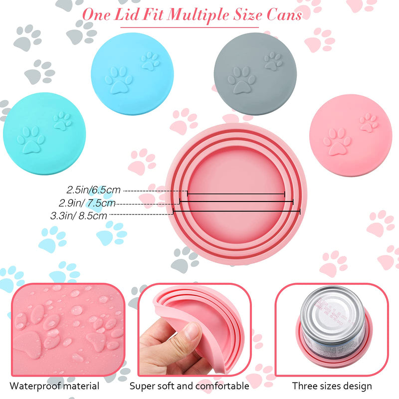 7 Pieces Pet Food Can Supplies Set Include 4 Pieces Silicone Pet Can Covers Cat Can Lids 1 Pieces Multifunctional Pet Can Opener and 2 Pieces Dog Claw Spoons for Pets Dogs Cats Feeding Can - PawsPlanet Australia