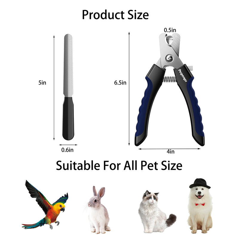 Perperqer Dog Nail Clipper,Dog Nail Trimmers with Safety Guard for Small Medium Large Breed Dog & Cat to Avoid Over Cutting,Professional Grooming Tool with Quick Sensor and Dog Nail File - PawsPlanet Australia