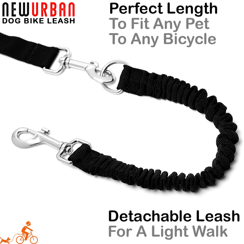 NEWURBAN Dog Bike Leash, Easy Installation Removal Hand Free Dog Bicycle Exerciser Leash for Exercising Training Jogging Cycling and Outdoor Safe with Pets Black and Black Handle - PawsPlanet Australia
