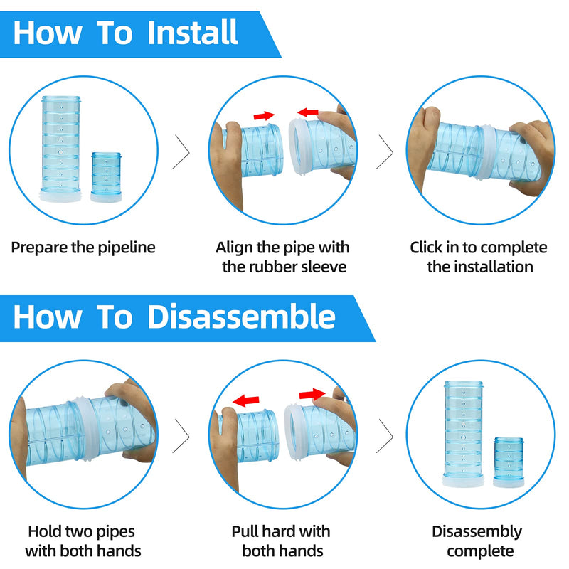 Mygeromon Hamster Tubes Tunnels Kit Transparent Pipe Connection Tunnel for Cage - PawsPlanet Australia