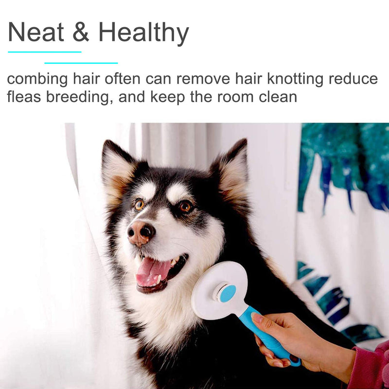BEANKI Pet Comb, Dogs Cats Brush, Pet Grooming Brush, Self Cleaning Grooming Brushes, Rabbit Slicker Brush, Daily Use to Clean Loose Fur & Dirt for Dogs & Cats - PawsPlanet Australia
