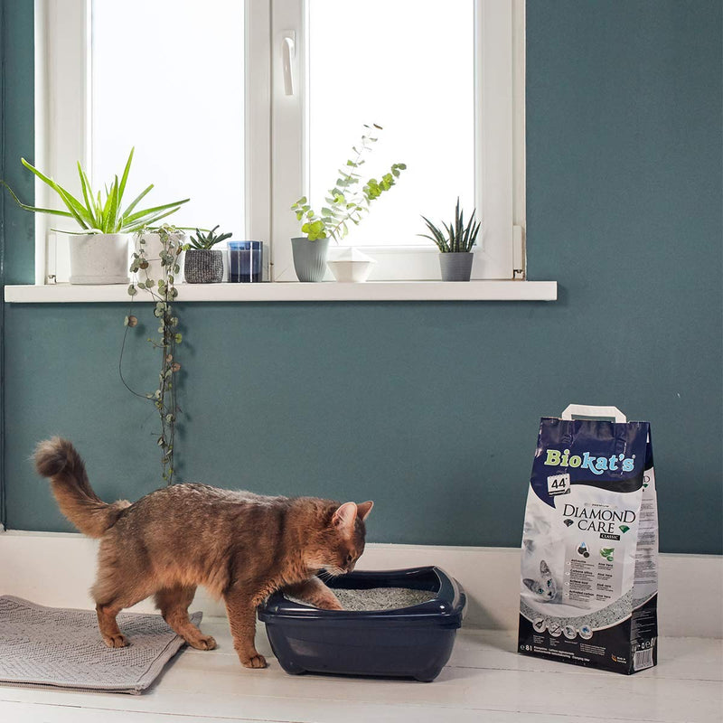 Biokat's Diamond Care Classic unscented - fine cat litter with activated carbon and aloe vera - 1 bag (1 x 8 L) - PawsPlanet Australia