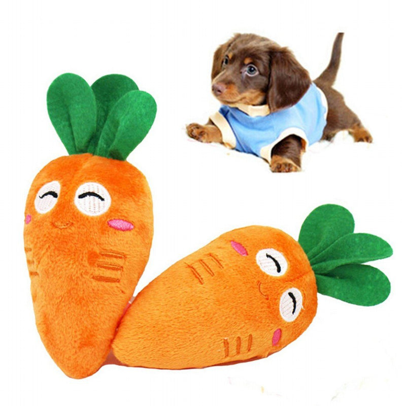 Kungfu Mall Dog Puppy Cat Vegetable Carrot Sound Voice Plush Toy - PawsPlanet Australia