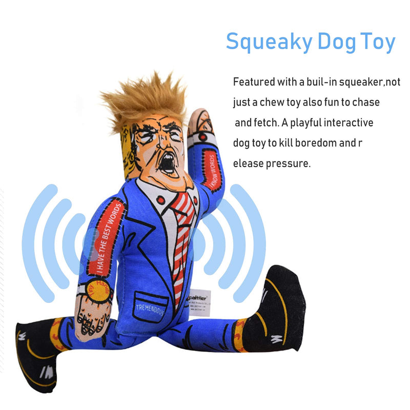 FONGKE Dog Squeaky Toy President Donald Trump Chew Toy for Small Medium Large Dog, Durable Dog Toy Gift - PawsPlanet Australia