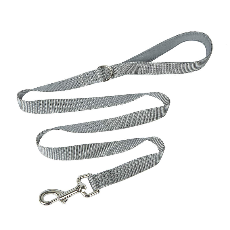 YUDOTE Nylon Dog Leads with Neoprene Padded Handle,Easy to Clean Soft Lightweight Strong Leash for Small to Medium Sized Breeds Daily Walking,120cm Long,Charcoal Grey 2cm Width, 120cm Length Charcoal Grey - PawsPlanet Australia