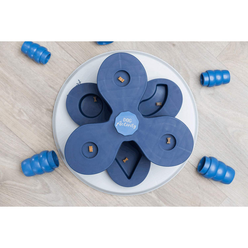 Trixie Dog Activity Flower Tower Strategy Game, Ø 30 x 13 cm, 1125 kg, white/blue - PawsPlanet Australia