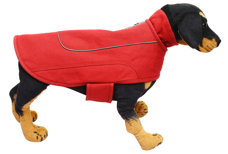 Brabtod Canvas and Cotton Lining Extra Warm Dog Coat for Cold Weather in Winter for Small Medium Large Dogs-red-XXXL XXXL：Back Length 60cm/23.62" red - PawsPlanet Australia