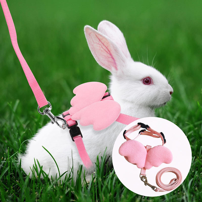 Rabbit Harness Cat Harness Vest, Rabbit Leash, Pack of 2 Rabbit Harness and Leash Adjustable Rabbit Leash, Rabbit Leash, Rabbit Harness Dwarf Rabbit, Rabbit Harness (Yellow + Pink) - PawsPlanet Australia