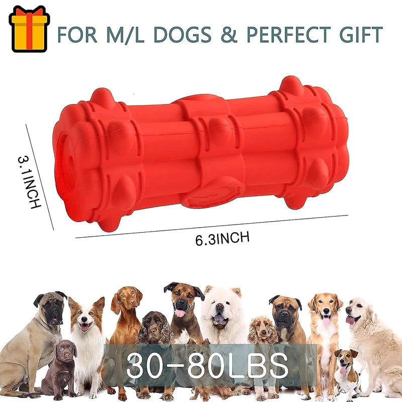 Dog Chew Toys for Aggressive Chewers Large Breed, Dog Squeaky Toys-100% Non-Toxic Natural Rubber, Durable Dog Toys, Dog Teeth Cleaning Toys for Medium Large Dogs, Interactive Dog Toys-Milk Flavor - PawsPlanet Australia