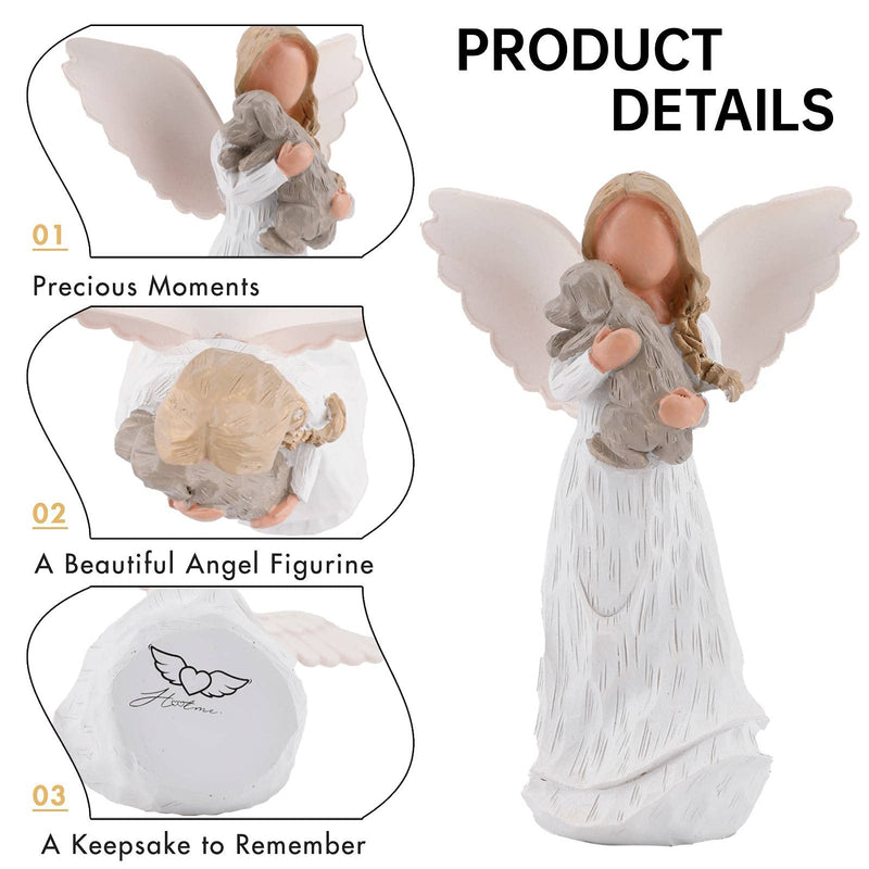 MEJORMEN 4.72inch Angel Figurine of Friendship,Dog Memorials,Pet Loss Gifts,Passed Away Dog Gifts,Remembrance Gifts for Grieving Pet Owners,Hand Carved Praying Angel Sculpture 4.72inch Tall - PawsPlanet Australia