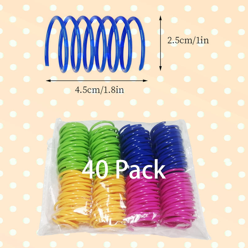 SOGAYU 40 Pack Cat Spring Toys, Durable Plastic Coils for Indoor Active - Colorful 1 Inch Spirals Spring Fitness Play for Cat Kitten Pets - PawsPlanet Australia