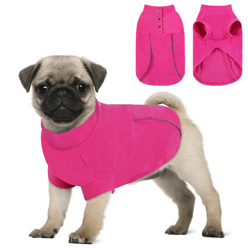 ASENKU Dog Sweater, Fleece Dog Vest, Soft Comfortable Pet Pajamas, Warm Winter Dog Shirt, Reflective Cold Weather Coat Jacket Pet Clothes for Small & Medium Dog Breeds (Pink, S) Pink - PawsPlanet Australia