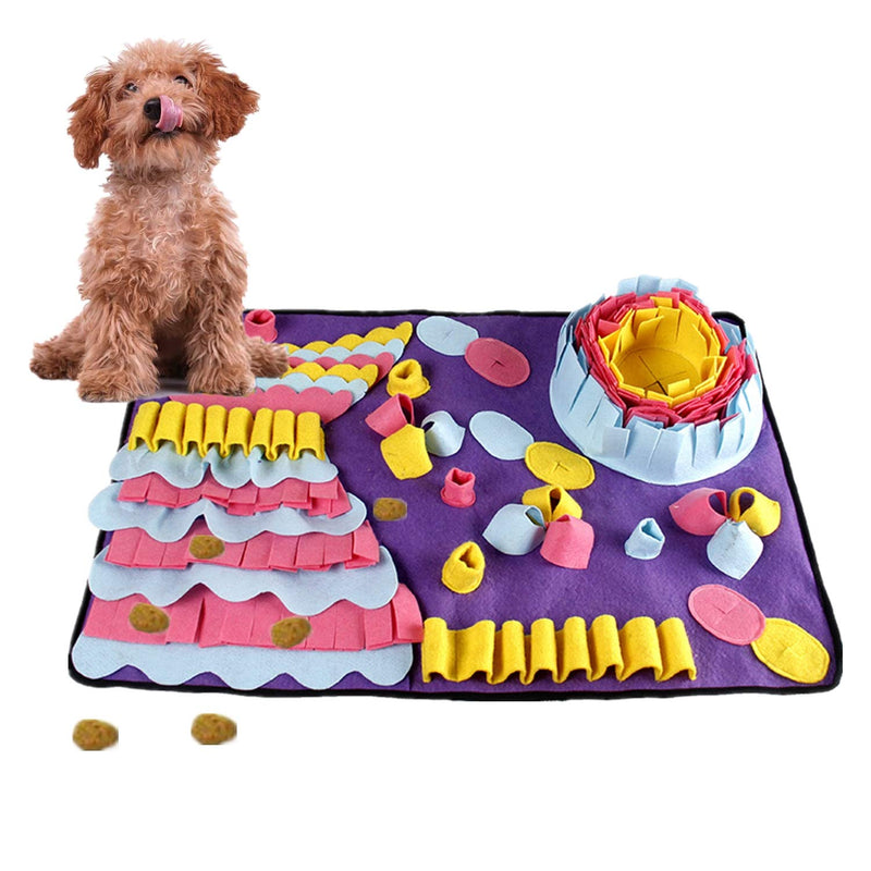 DQTYE Dog Snuffle Mat Pet Nose Work Training Pad Woven Feeding Rug Puppy Cat Interactive Puzzle Anti-slip Blanket Toys 70x50 cm - PawsPlanet Australia