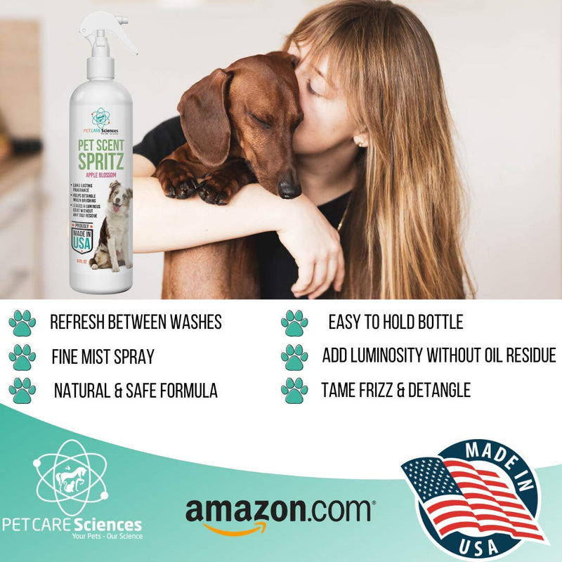 [Australia] - PET CARE Sciences Scent Spritz Dog Spray Deodorizer, Dog Freshening Spray, Long Lasting Dog Cologne, Apple Blossom Fragrance, 8 fl oz, Made in The USA 