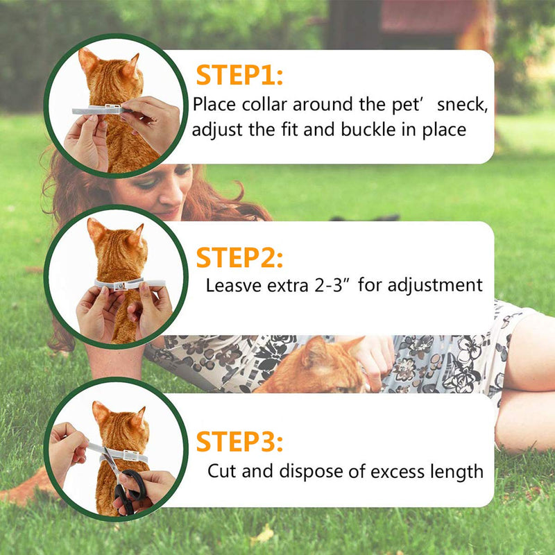 PROZADALAN Flea Collar for Cats, 100% Natural Adjustable Flea and Tick Collar for Cats, Flea Treatment for Cats, Effective Repel Lice, Fleas and Pests for Kittens, Medium-sized Cats and Large Cats 2PCS - PawsPlanet Australia