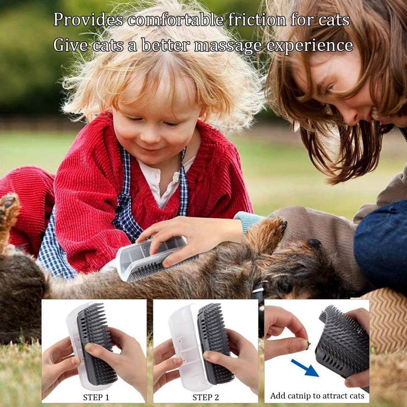 LATRAT 4pcs Cat Self Groomer Brush Wall Corner Cat Brush Pet Brush Cat Brush for Dogs Cat Massage Hair Removal Self Groomer Pet Grooming Comb Hair Removal Massage Brush - PawsPlanet Australia