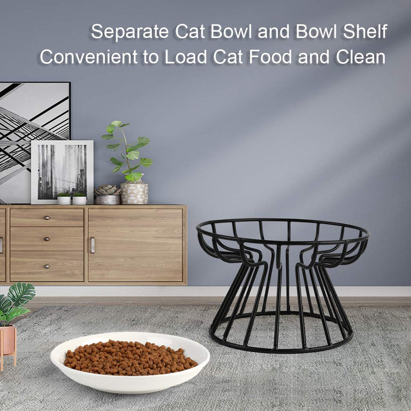 [Australia] - Dorakitten Cat Bowl, Ceramic Raised Cat Food Bowl, Cat Bowls Elevated, Anti Vomiting Cat Bowl, Cat Non Slip Bowl, Protect Pet's Spine, Make Cats Feel Comfortable 